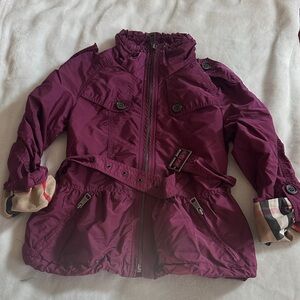 Burberry Kids Purple Raincoat with Belt